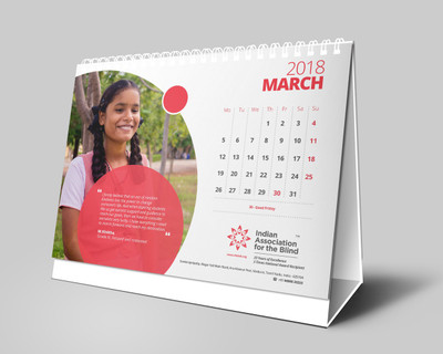 

Indian Association for the Blind IAB1 2018 Table Calendar(Multicolor, Motivational)