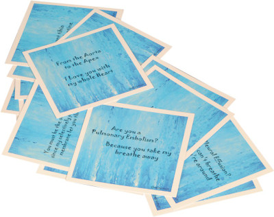 

STAWNCH 12 MEDICAL REASONS WHY I LOVE YOU GREETING CARDS[SET OF 12 CARDS SIZE 4" X 4"],BLUE Greeting Card(Blue, Pack of 12)