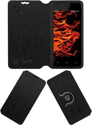 ACM Flip Cover for Reliance Jio LYF Flame 4(Black, Cases with Holder, Pack of: 1)