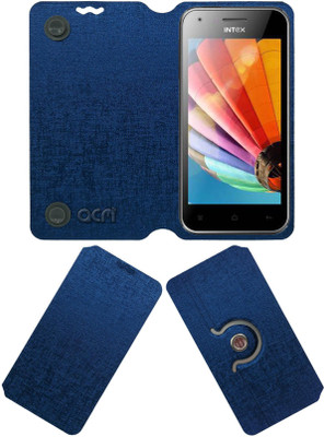 ACM Flip Cover for Intex Cloud Y5(Blue, Cases with Holder, Pack of: 1)