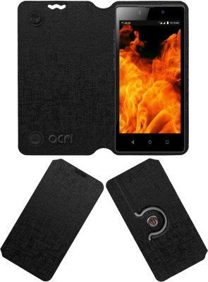ACM Flip Cover for LYF FLAME 8(Black, Cases with Holder, Pack of: 1)