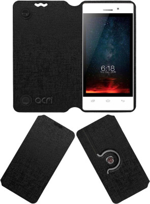 ACM Flip Cover for Intex Aqua Y2 Ultra(Black, Cases with Holder, Pack of: 1)