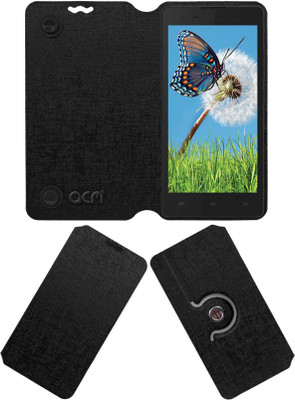 ACM Flip Cover for Intex Aqua Life(Black, Cases with Holder, Pack of: 1)