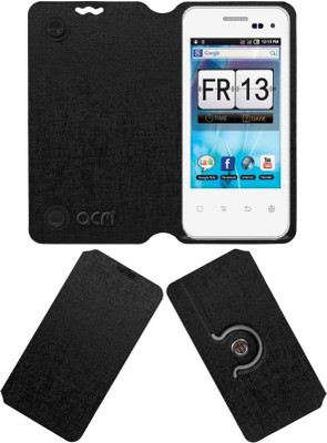 ACM Flip Cover for Spice Mi-355 Stellar Craze(Black, Cases with Holder, Pack of: 1)