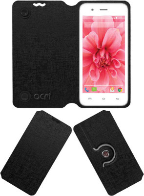 ACM Flip Cover for Lava Iris Atom 2(Black, Cases with Holder, Pack of: 1)