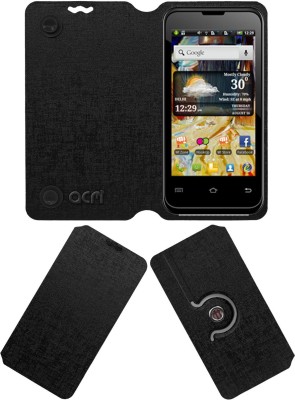 ACM Flip Cover for Micromax Ninja 4.0 A87(Black, Cases with Holder, Pack of: 1)