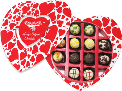 

Chocholik Valentines Day Gift Box - My Heart Beats For You Chocolate Box - 12Pc Truffles(106)