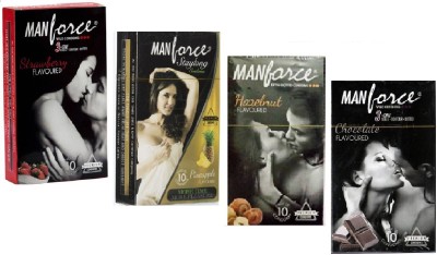 

Manforce PACK 0F 4 (40S) EXTRA DOTTED PREMIUM,WILD STAYLONG. Condom(Set of 4, 40S)