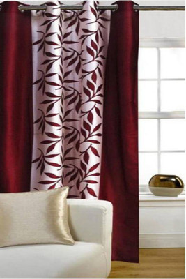 G S COLLECTIONS Polyester Window Curtain 152 Single Curtain(Floral Kolavery Maroon, Printed Maroon Curtains) available at flipkart for Rs.188