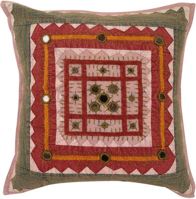Rajrang Geometric Cushions Cover(40 cm*40 cm, Red)