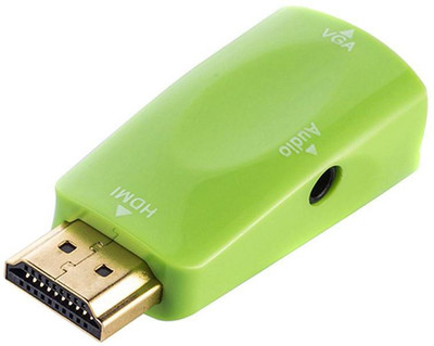 

Microware Hdmi To VGA Converter Adapter, Audio Cable For Ipad 2/3/4 PC TV Hdmi to Vga HDMI Connector(Green)