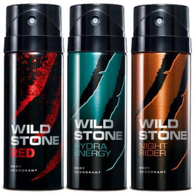 

Wild Stone Combo Set(Red,Hydra Energy,Night Ride) Deodorant Spray - For Men(450 ml, Pack of 3)