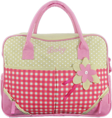 

Babysid Collections Mother Bag for Newborn Babies Cream and Pink Checked Size : 44 x 16 x 36 cm Diaper Bag(Cream, Pink)