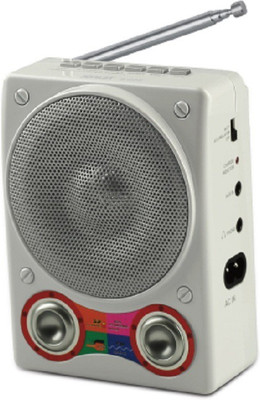 

CRETO latest fm radio high sound supports usb pendrive, aux, headphone out, memory card, FM Radio(White)