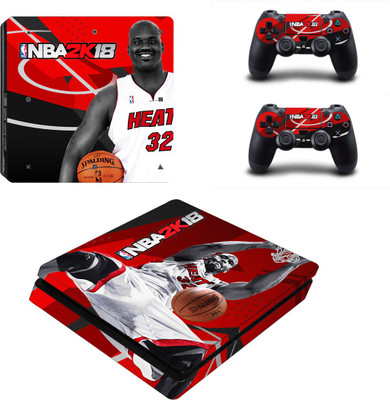 

Hytech Plus NBA 2k18 Theme Sticker for PS4 Slim Console & 2 Controllers Gaming Accessory Kit(Red, For PS4)