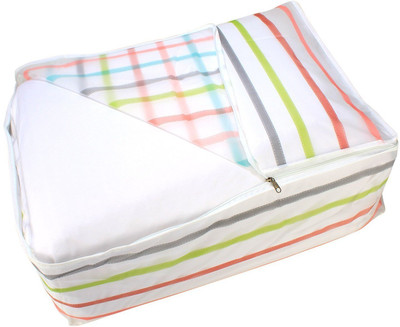 

HOKIPO Blanket Covers Foldable Closet Cloth Organizer Bag for Quilt, Blankets, 58 x 42 x 23 cm 9874QLT(Multicolor)