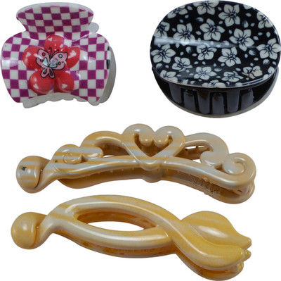 

Saamarth Impex Multi-Colour Plastic Solid Banana Hair Clips,Claw for Girls and Women Set Of 4 Hair Clip(Multicolor)