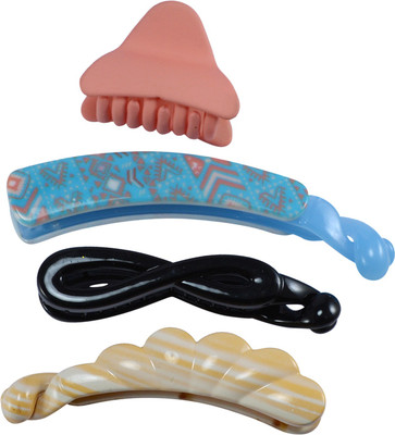 

Saamarth Impex Jaw Hair Clips For Women Hair Accessories Printed Claw ,Hair Clips 4 Piece Set Hair Clip(Multicolor)