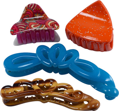 

Saamarth Impex Designer Multi-Colour Plastic Hair Clutchers/ Hair Clips for Girls and Women (Combo of 4 Hair Claws) Hair Clip(Multicolor)