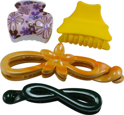 

Saamarth Impex Designer Multi-Colour Plastic Hair Clutchers/ Hair Clips for Girls and Women (Combo of 4 Hair Claws) Hair Clip(Multicolor)