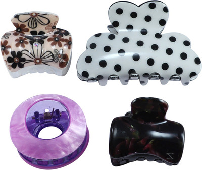 

Saamarth Impex Multi color Clutcher 4 Different Design Hair Accessories Set Of 4 Hair Claw(Multicolor)