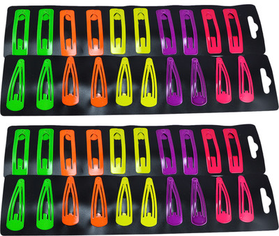 

Saamarth Impex Multicolor Snap Clip Mini hair Accessories 4 Pack Set For Woman & Kids-40 Piece Hair Clip(Multicolor)