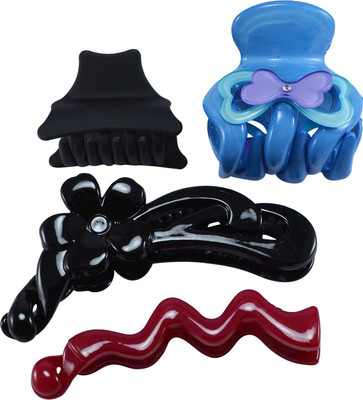 

Saamarth Impex Multi color Printed Clutcher 3 Different Design Hair Accessories Set Of 4 Piece Hair Clip(Multicolor)