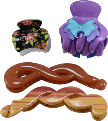 

Saamarth Impex Jaw Hair Clips For Women Hair Accessories Printed Claw ,Hair Clips 4 Piece Set Hair Clip(Multicolor)
