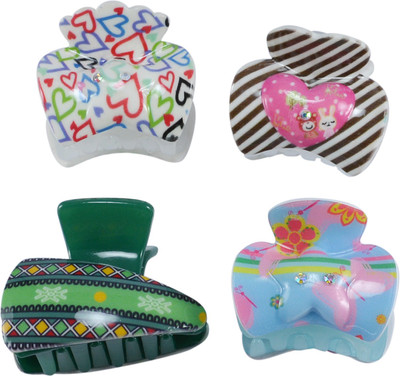 

Saamarth Impex Multi color Printed Clutcher & Jaw 4 Different Design Hair Accessories Hair Claw(Multicolor)