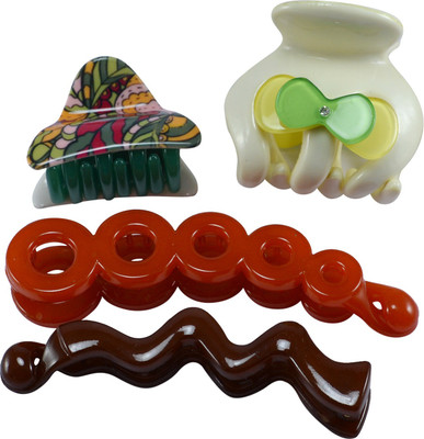 

Saamarth Impex Party Casual Wear Designer Premium Fancy Hair Clip For Women & Girls Set Of 4 Hair Clip(Multicolor)