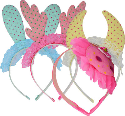

Saamarth Impex Various Design Puff Design Made Kids Hair Accessories Set Of 4 Piece Head Band(Multicolor)