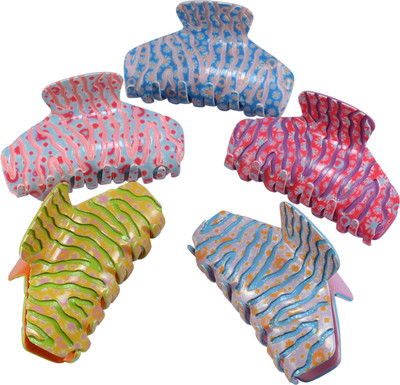 

Saamarth Impex Fashionable Women Girls Ladies Hair Claw Jaw Clip Hairdressers Hairdressing Accessory Pack Of 5 Hair Claw(Multicolor)