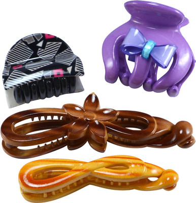 

Saamarth Impex All Occasion Purpose Designer Multi Color Claw Clip Hair Accessories 4 Piece Set Hair Clip(Multicolor)