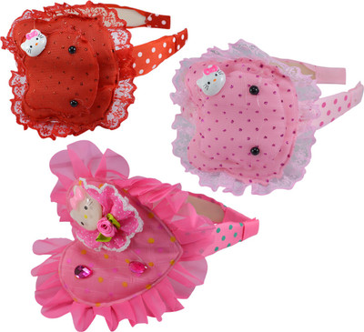 

Saamarth Impex Various Design Puff Design Made Kids Hair Accessories Set Of 3 Piece Head Band(Multicolor)