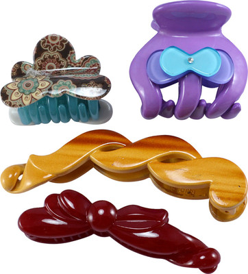 

Saamarth Impex Jaw Hair Clips For Women Hair Accessories Printed Claw ,Hair Clips 4 Piece Set Hair Clip(Multicolor)