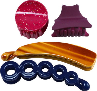 

Saamarth Impex Designer Multi-Colour Plastic Hair Clutchers/ Hair Clips for Girls and Women (Combo of 4 Hair Claws) Hair Clip(Multicolor)