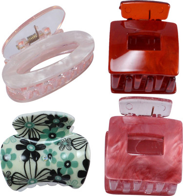 

Saamarth Impex Designer Multi-Colour Plastic Hair Clutchers/ Hair Clips for Girls and Women (Combo of 4 Hair Claws) Hair Claw(Multicolor)