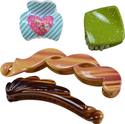 

Saamarth Impex Fashion Women Crab Hair Claw Clip Girls Brown Black Plastic Mini Hairpin Claws Hair Clip Clamp For Women Gifts-4 Piece Hair Clip(Multicolor)