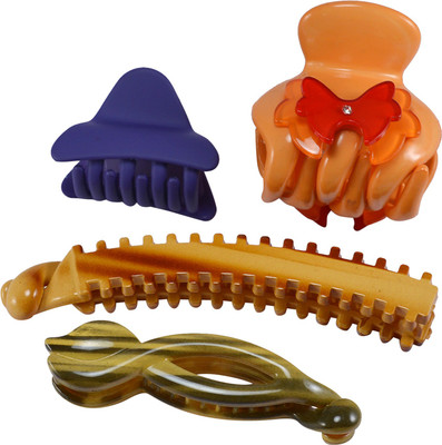 

Saamarth Impex Multi color Printed Clutcher & Jaw 4 Different Design Hair Accessories Hair Clip(Multicolor)