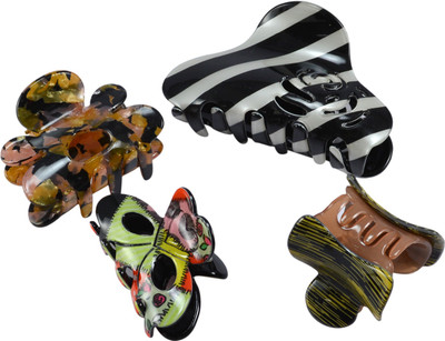 

Saamarth Impex Multi color Printed Clutcher & Jaw 4 Different Design Hair Accessories Hair Claw(Multicolor)