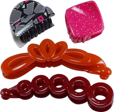 

Saamarth Impex Fashionable Women Girls Ladies Hair Clip Hairdressers Hairdressing Accessory Pack Of 4 Hair Clip(Multicolor)