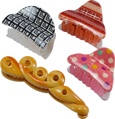 

Saamarth Impex Designer Multi-Colour Plastic Hair Clutchers/ Hair Clips for Girls and Women (Combo of 4 Hair Claws) Hair Claw(Multicolor)