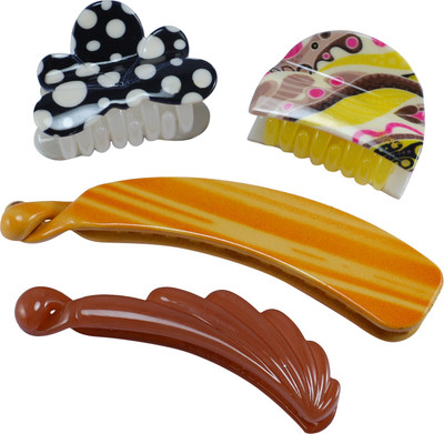 

Saamarth Impex Designer Multi-Colour Plastic Hair Clutchers/ Hair Clips for Girls and Women (Combo of 4 Hair Claws) Hair Clip(Multicolor)