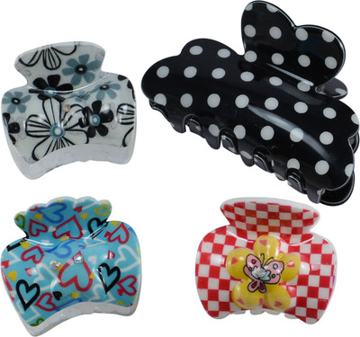 

Saamarth Impex Fashionable Women Girls Ladies Hair Clip Hairdressers Hairdressing Accessory Pack Of 4 Hair Claw(Multicolor)
