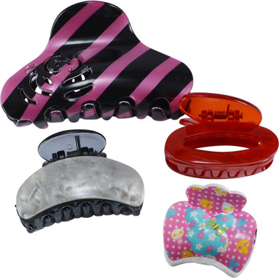 

Saamarth Impex All Occasion Purpose Designer Multi Color Claw Clip Hair Accessories 4 Piece Set Hair Claw(Multicolor)