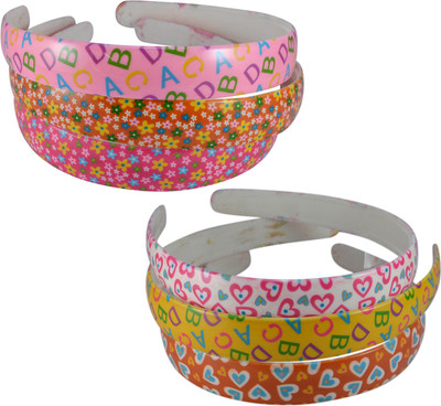 

Saamarth Impex Printed Designer Multi Color Head Band , Hair Buckle Hair Accessories Set Of 6 Piece Head Band(Multicolor)