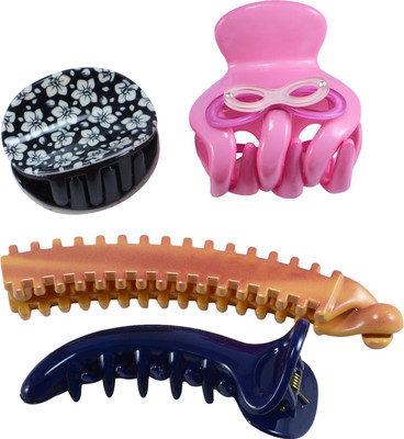 

Saamarth Impex Designer Multi-Colour Plastic Hair Clutchers/ Hair Clips for Girls and Women (Combo of 4 Hair Claws) Hair Clip(Multicolor)