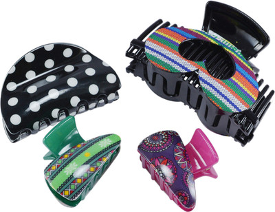 

Saamarth Impex Multi color Printed Clutcher 3 Different Design Hair Accessories Set Of 4 Piece Hair Claw(Multicolor)