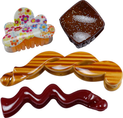 

Saamarth Impex Jaw Hair Clips For Women Hair Accessories Printed Claw ,Hair Clips 4 Piece Set Hair Clip(Multicolor)