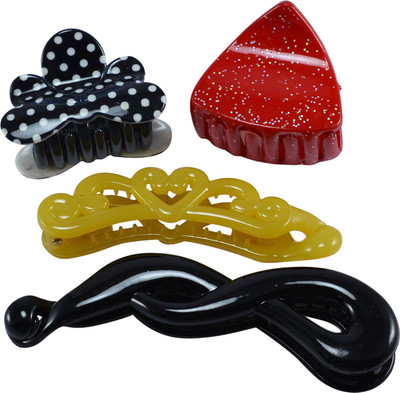 

Saamarth Impex Designer Multi-Colour Plastic Hair Clutchers/ Hair Clips for Girls and Women (Combo of 4 Hair Claws) Hair Clip(Multicolor)